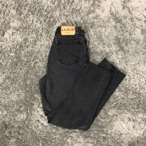 LA Blues black straight leg high waisted jeans